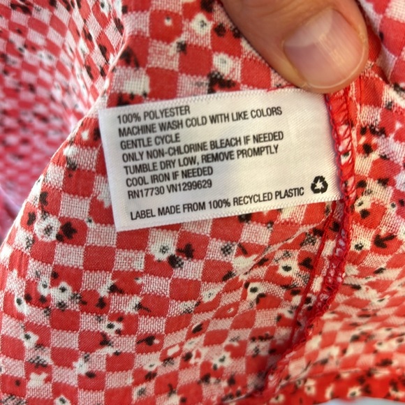 Wild Fable Red Floral Long Sleeve Dress tunic XS - Picture 5 of 7